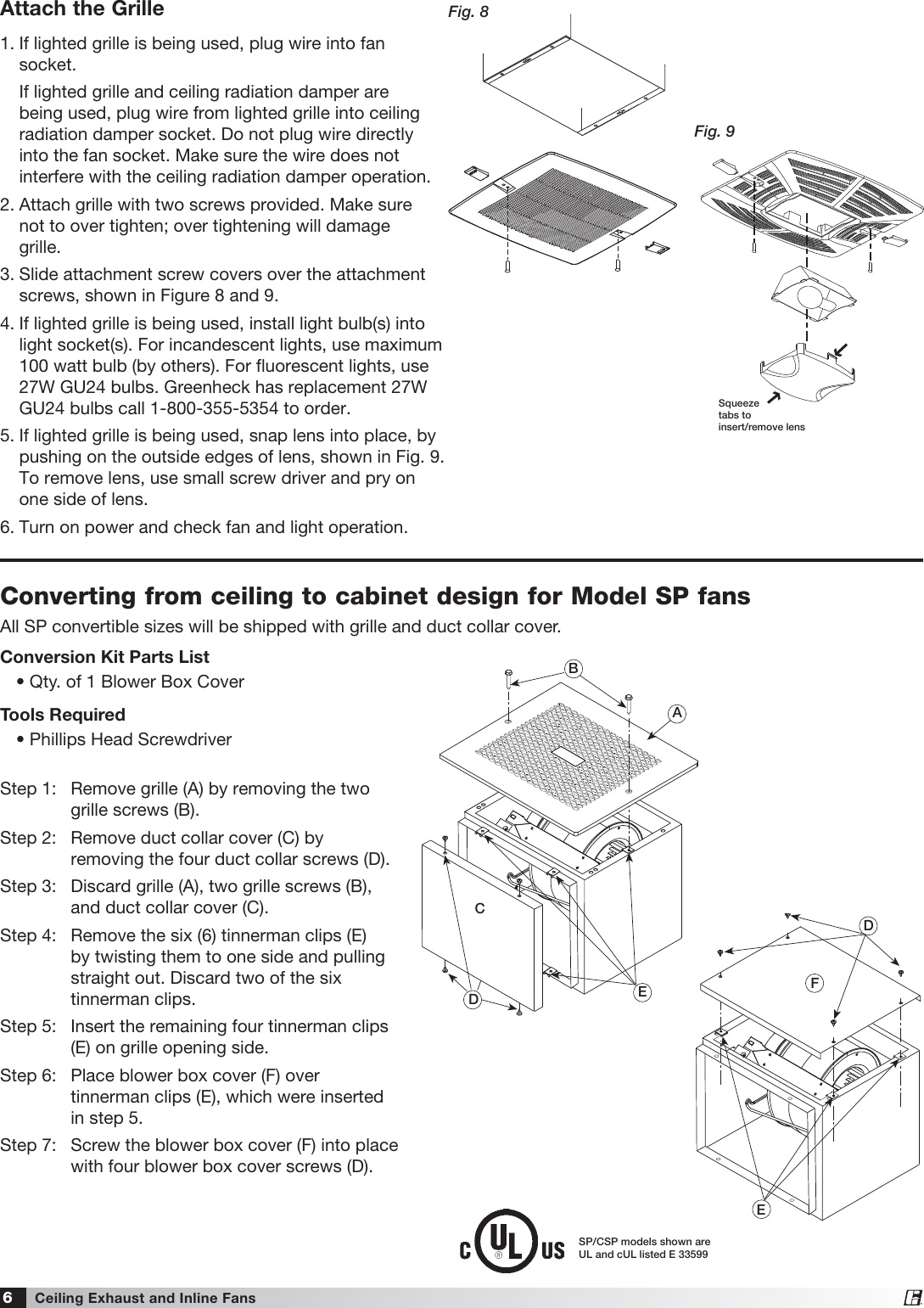 Page 6 of 8 - Greenheck-Fan Greenheck-Fan-Ceiling-Exhaust-And-Inline-Fans-747680-Users-Manual-  Greenheck-fan-ceiling-exhaust-and-inline-fans-747680-users-manual