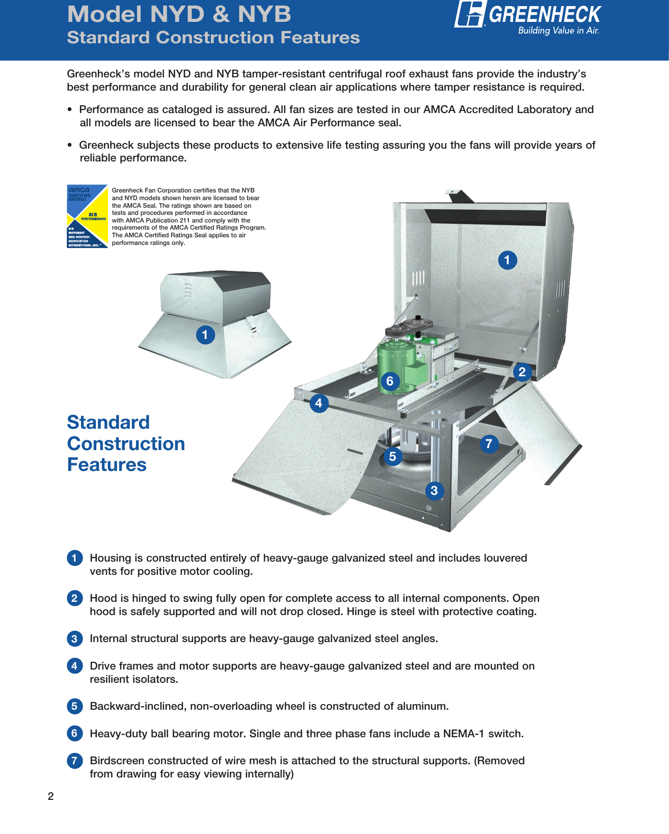 Page 2 of 8 - Greenheck-Fan Greenheck-Fan-Centrifugal-Roof-Exhaust-Fans-Nyb-Users-Manual-  Greenheck-fan-centrifugal-roof-exhaust-fans-nyb-users-manual