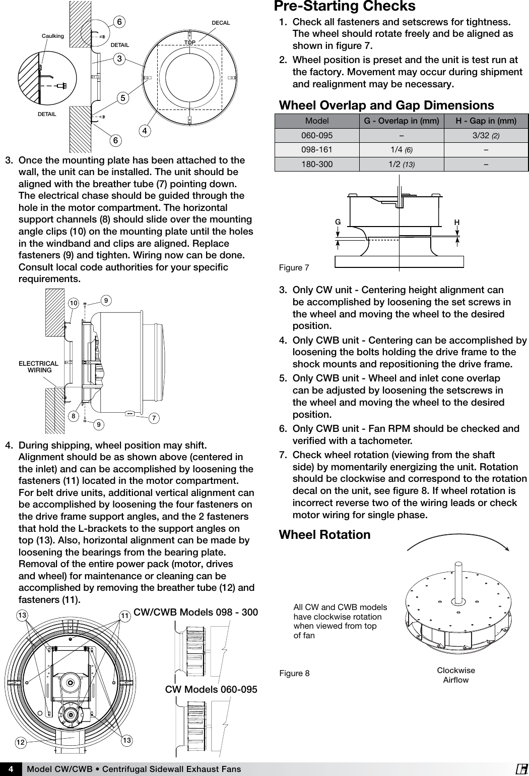 Page 4 of 8 - Greenheck-Fan Greenheck-Fan-Centrifugal-Sidewall-Exhaust-Fans-Cw-Cwb-Users-Manual-  Greenheck-fan-centrifugal-sidewall-exhaust-fans-cw-cwb-users-manual