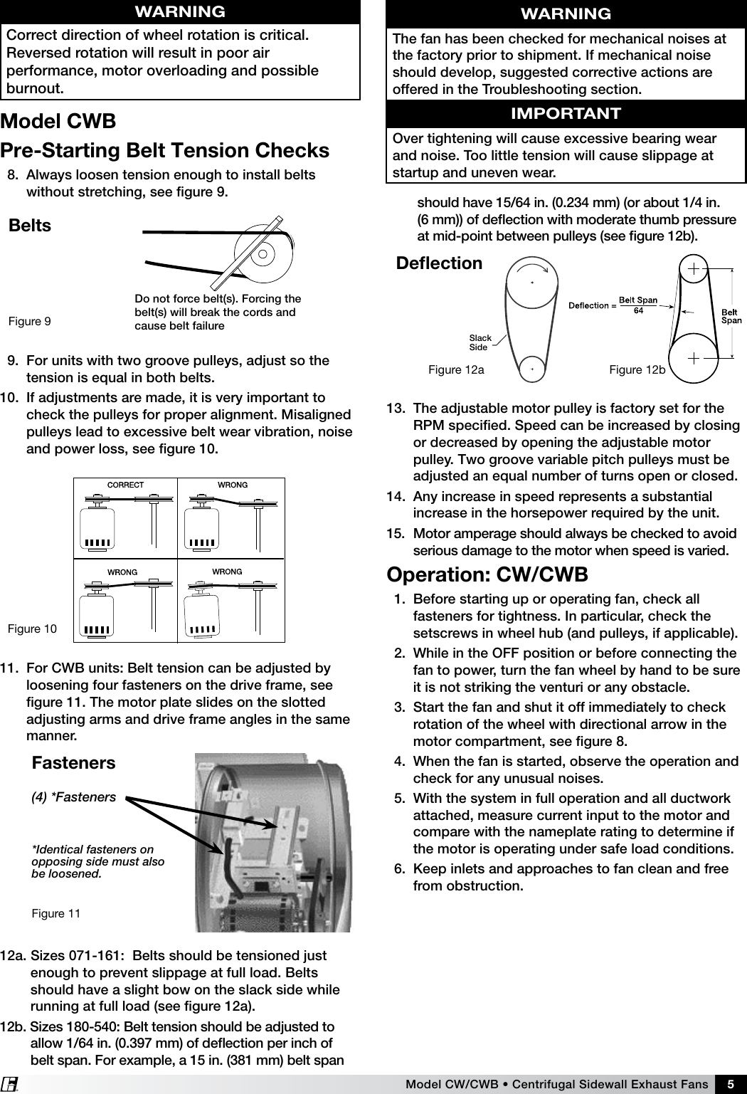 Page 5 of 8 - Greenheck-Fan Greenheck-Fan-Centrifugal-Sidewall-Exhaust-Fans-Cw-Cwb-Users-Manual-  Greenheck-fan-centrifugal-sidewall-exhaust-fans-cw-cwb-users-manual