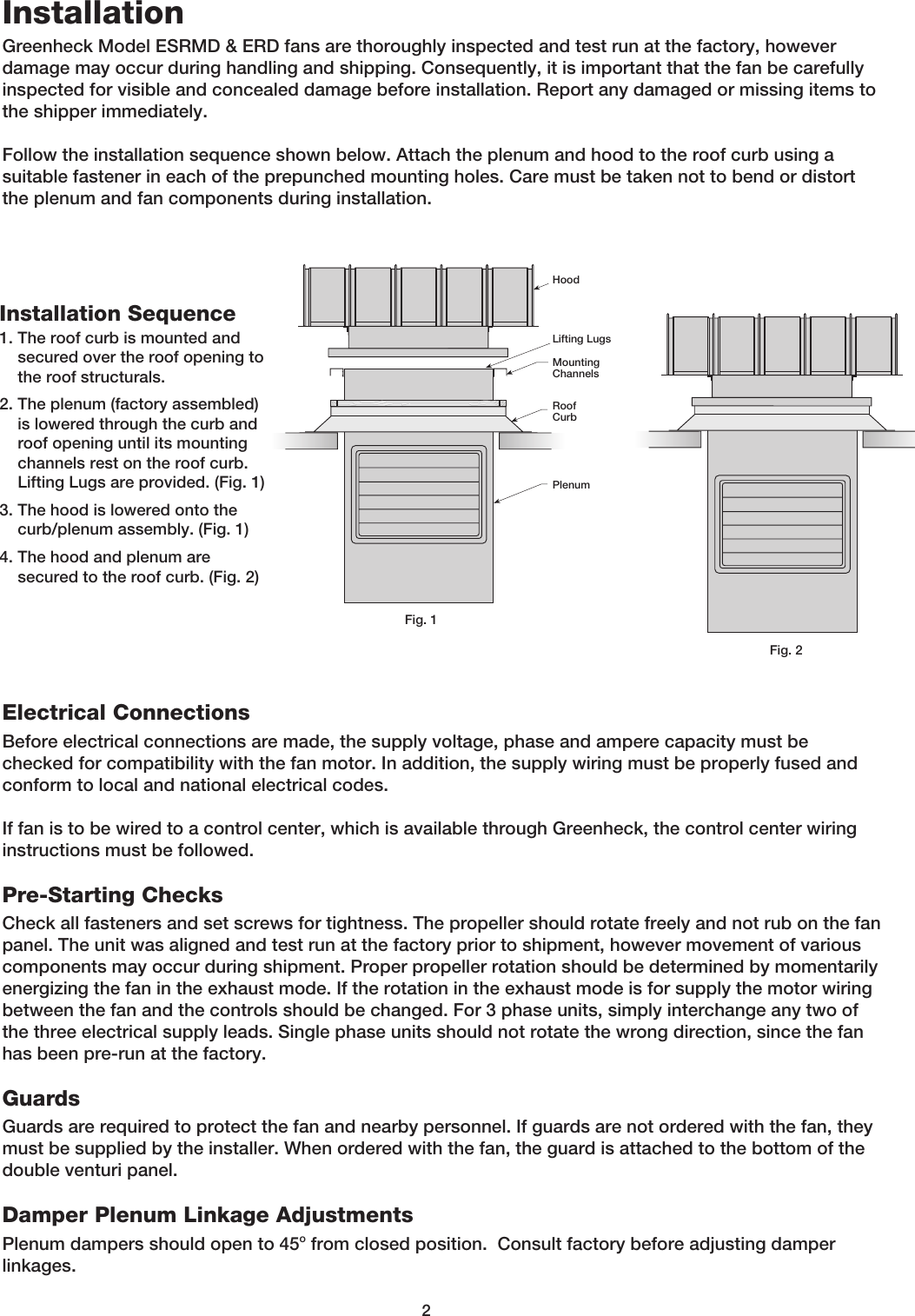 Page 2 of 4 - Greenheck-Fan Greenheck-Fan-Erd-Users-Manual- ERD ESRMD ESRMDF IOM 99  Greenheck-fan-erd-users-manual