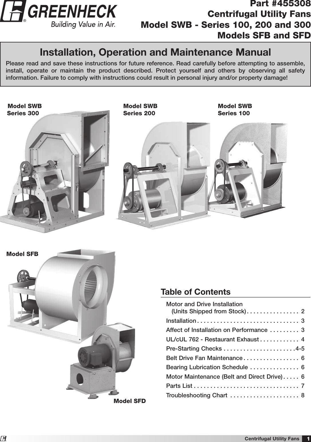 Page 1 of 8 - Greenheck-Fan Greenheck-Fan--Sfd-Users-Manual-  Greenheck-fan--sfd-users-manual