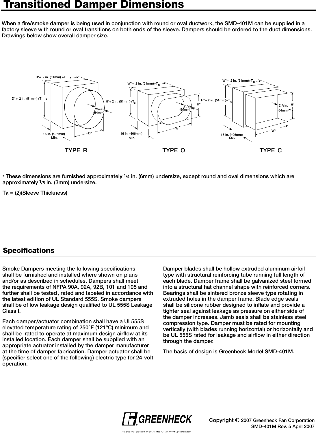 Page 4 of 4 - Greenheck-Fan Greenheck-Fan-Smoke-Dampers-Smd-401M-Users-Manual-  Greenheck-fan-smoke-dampers-smd-401m-users-manual