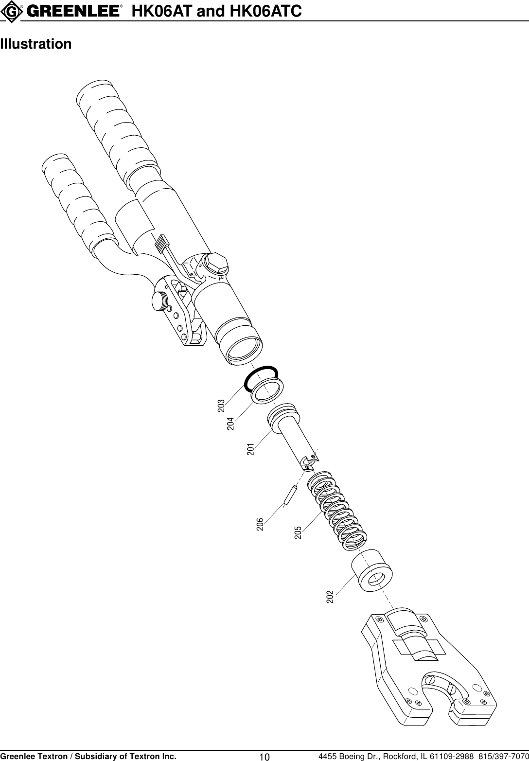 Page 10 of 12 - Greenlee Greenlee-Hydraulic-Crimping-Tools-Hk06At-Users-Manual- IM 1368 REV 1  Greenlee-hydraulic-crimping-tools-hk06at-users-manual