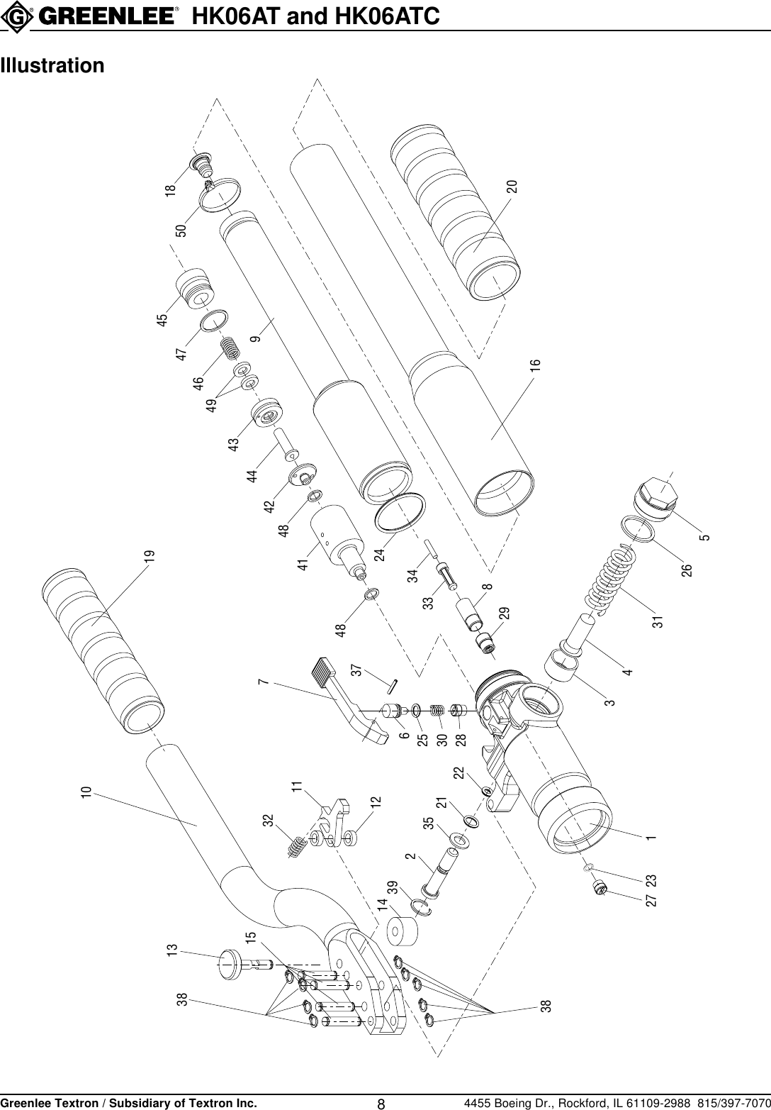 Page 8 of 12 - Greenlee Greenlee-Hydraulic-Crimping-Tools-Hk06At-Users-Manual- IM 1368 REV 1  Greenlee-hydraulic-crimping-tools-hk06at-users-manual