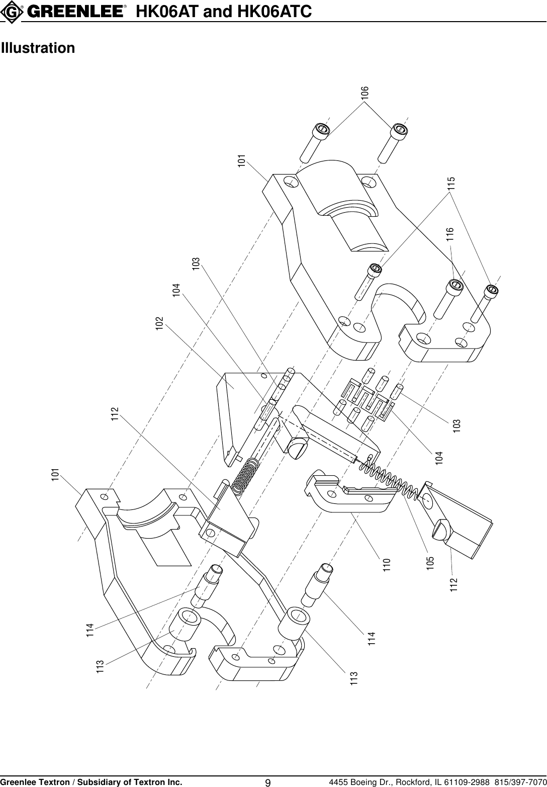 Page 9 of 12 - Greenlee Greenlee-Hydraulic-Crimping-Tools-Hk06At-Users-Manual- IM 1368 REV 1  Greenlee-hydraulic-crimping-tools-hk06at-users-manual