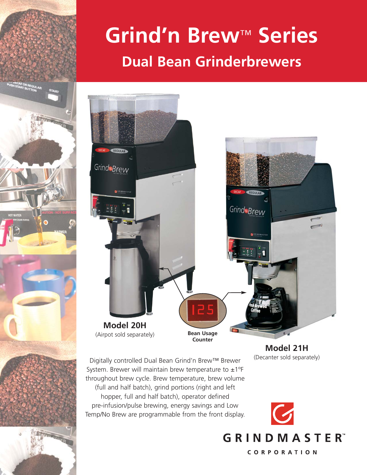 Page 1 of 2 - Grindmaster Grindmaster-Grind-N-Brew-Series-20H-Users-Manual- AM-291-06 GNB 20_21 Sell Sheet  Grindmaster-grind-n-brew-series-20h-users-manual