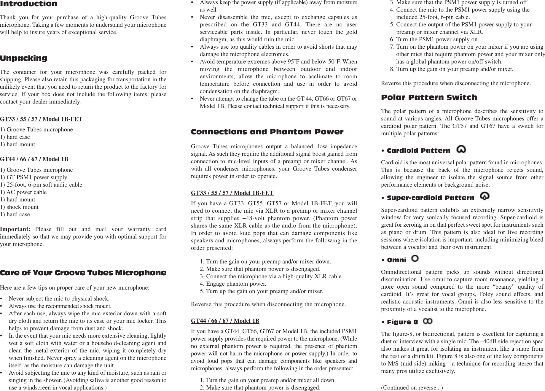 Page 1 of 2 - Groove-Tubes Groove-Tubes-1B-Users-Manual- GT_Ownrs_manual_ver3 Groove-tubes-1b-users-manual