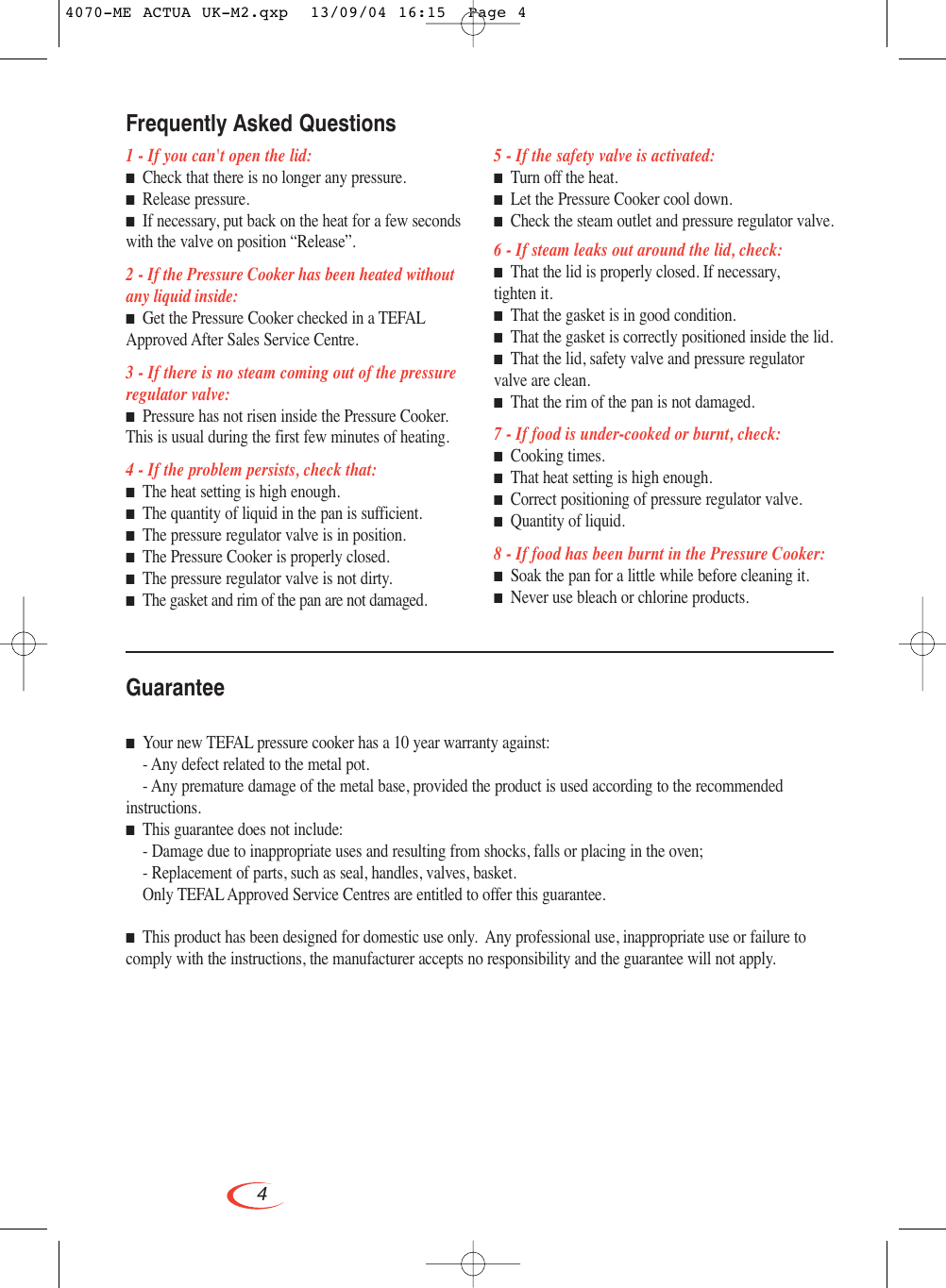 Page 9 of 9 - Groupe-Seb-Usa-T-Fal Groupe-Seb-Usa-T-Fal-Actua-Pressure-Cooker-Users-Manual-  Groupe-seb-usa-t-fal-actua-pressure-cooker-users-manual