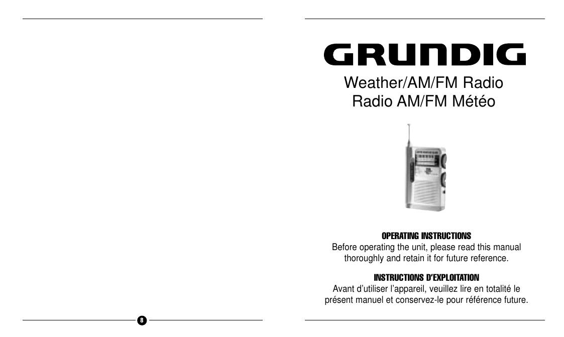 Page 1 of 7 - Grundig Grundig-Weather-Am-Fm-Radio-Users-Manual-  Grundig-weather-am-fm-radio-users-manual