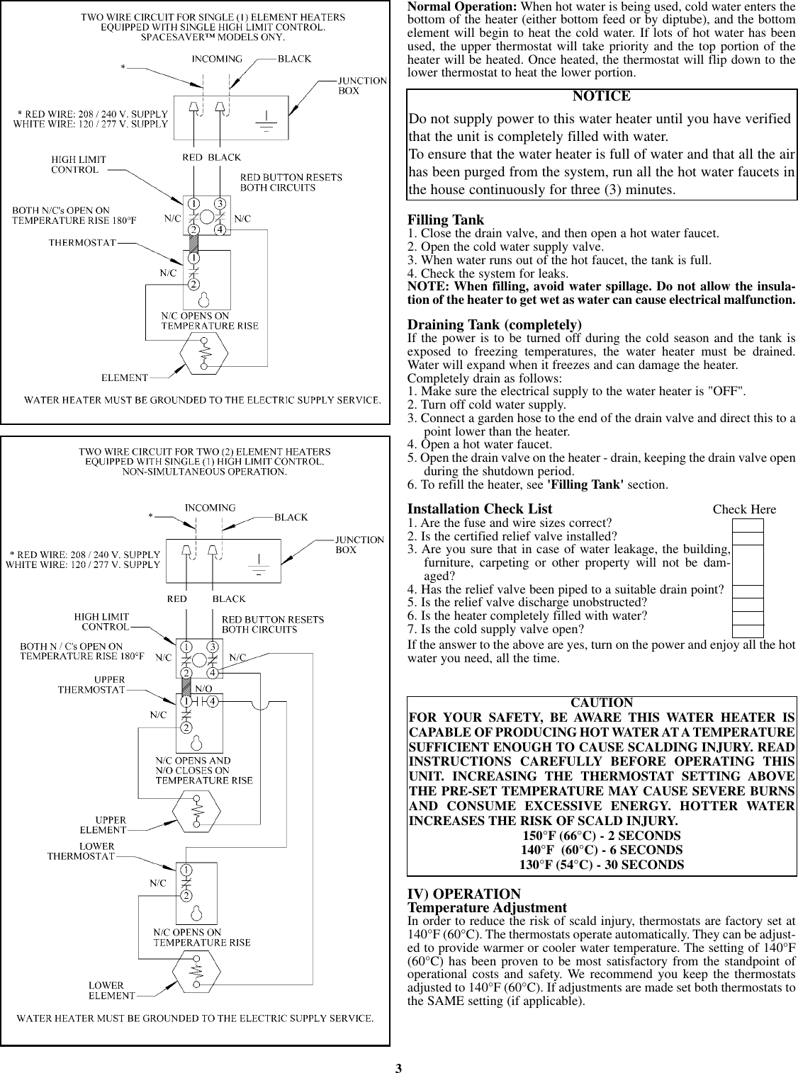 Page 3 of 6 - Gsw Gsw-Electric-Water-Heater-P-N-61515-Rev-G-05-03-Users-Manual-  Gsw-electric-water-heater-p-n-61515-rev-g-05-03-users-manual