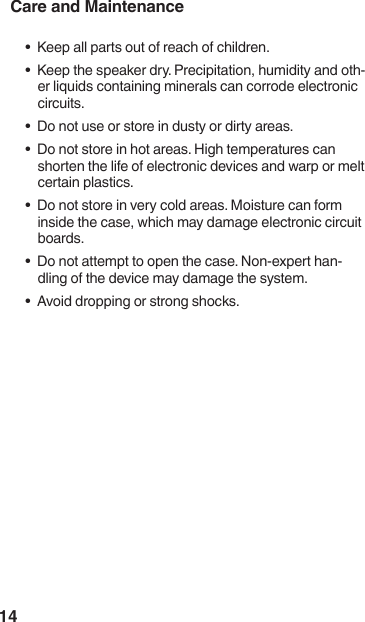 14Care and Maintenance--