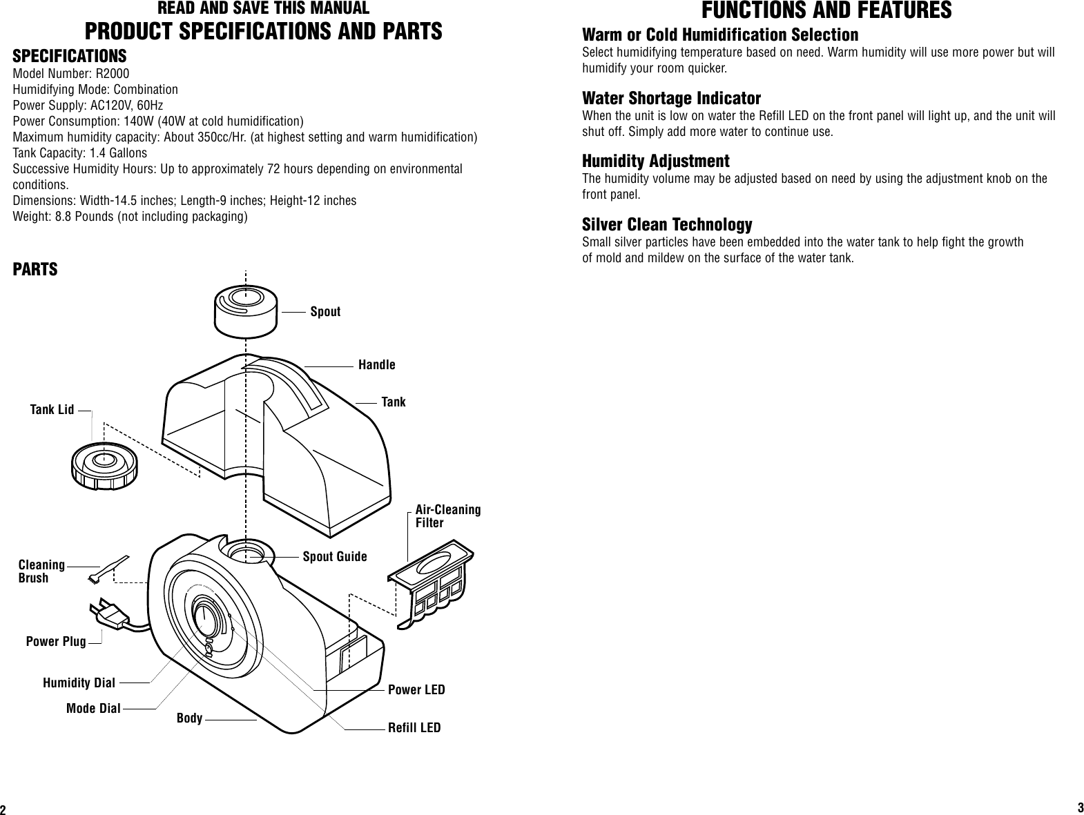 Page 2 of 4 - Guardian-Technologies Guardian-Technologies-R2000-Users-Manual- Ultrasonic Humidifier Manual 2L  Guardian-technologies-r2000-users-manual