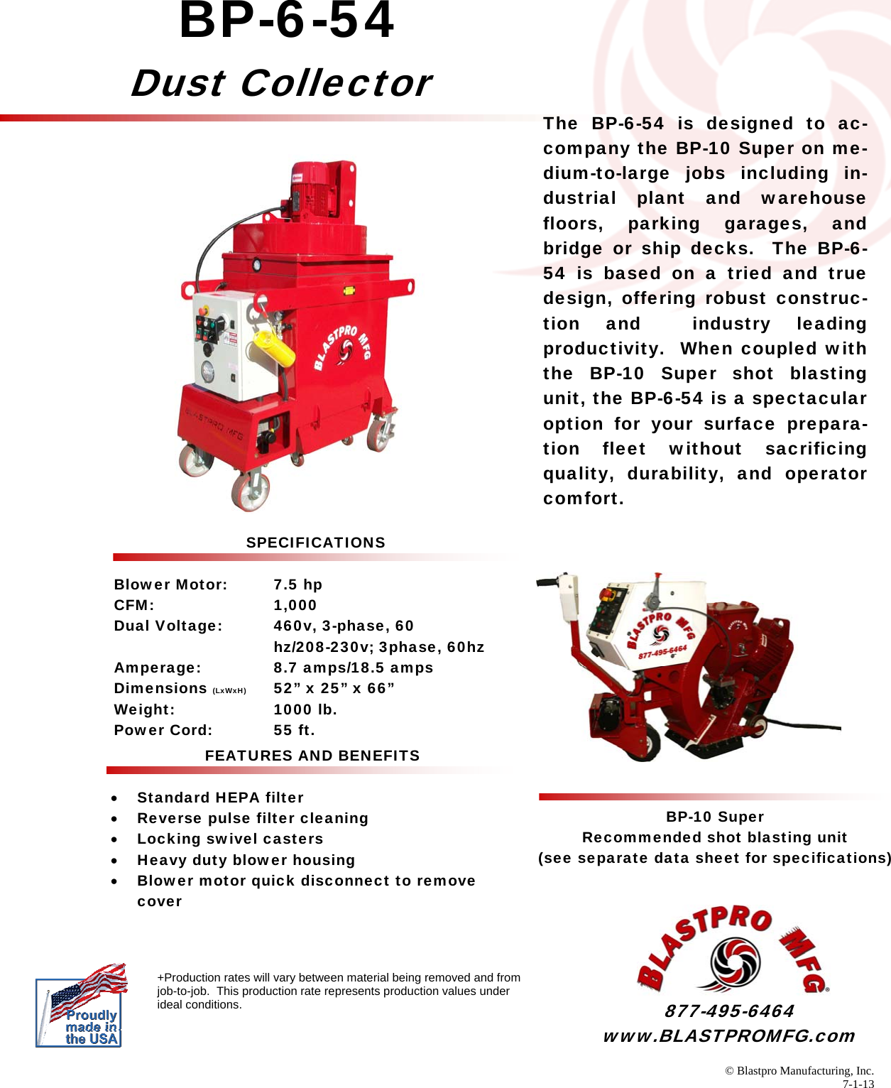 Page 1 of 1 - BP-6-54 SPEC SHEET 8-28-13