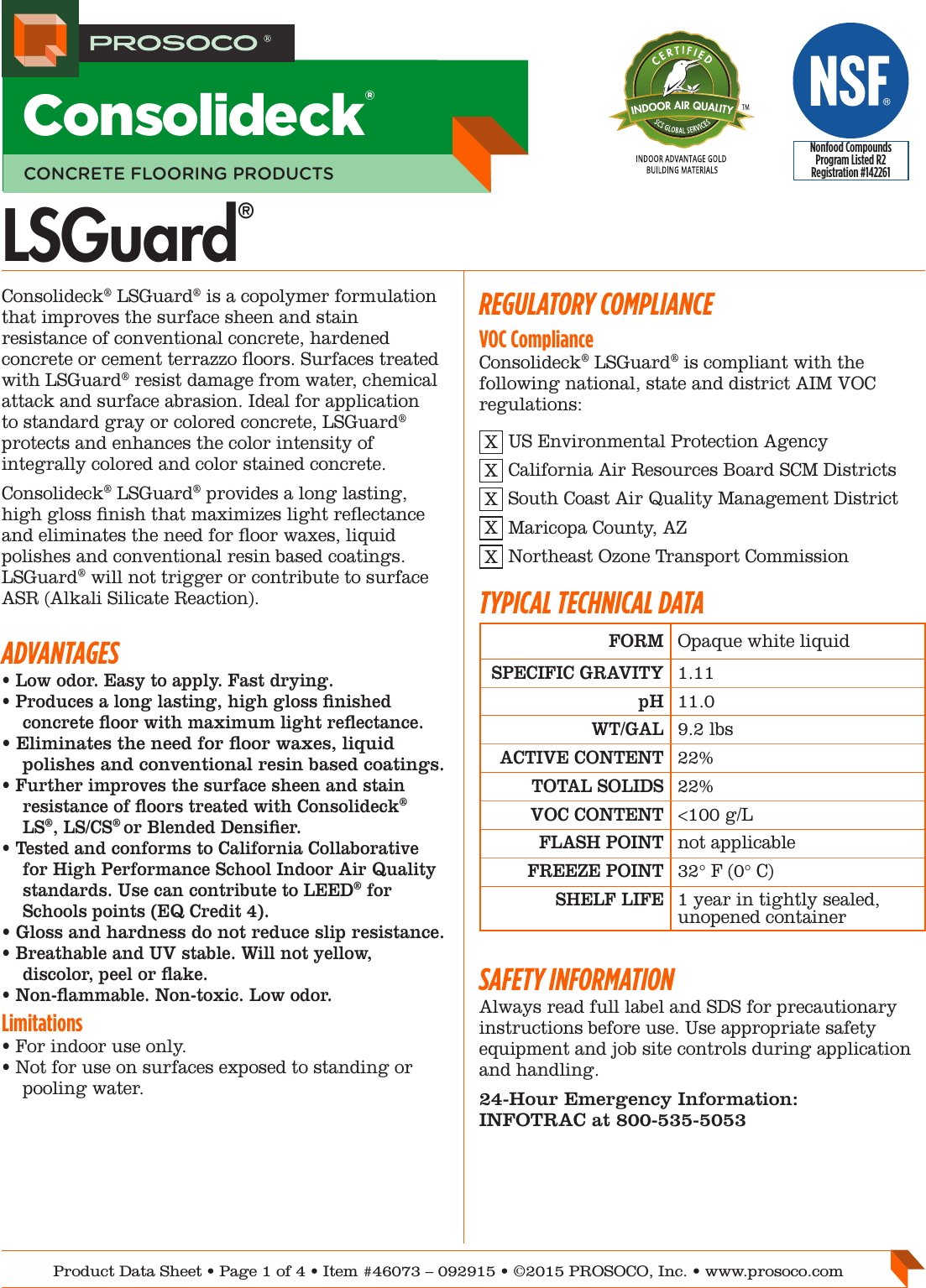 Page 1 of 4 - CD LSGuard PDS 092915 C