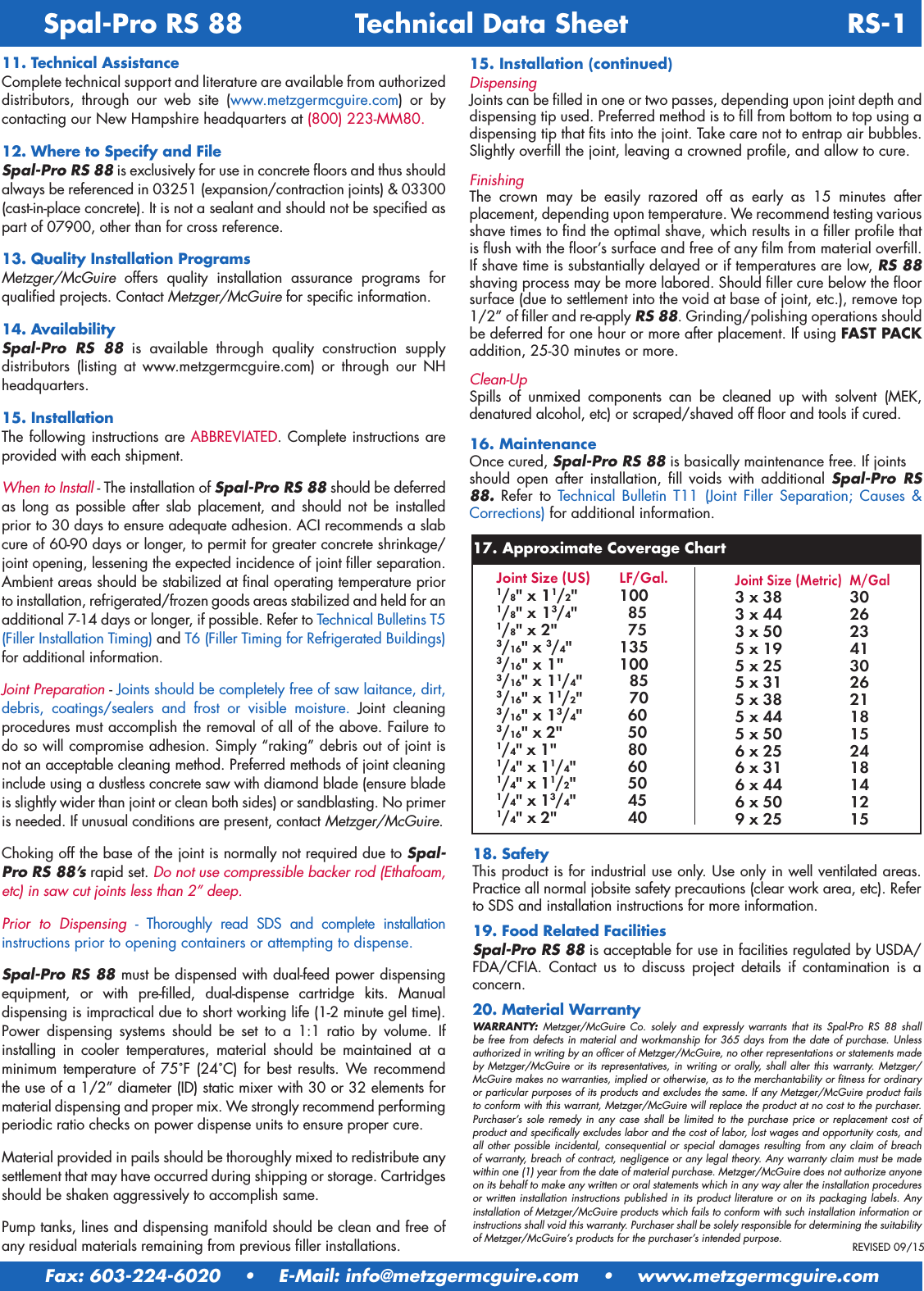 Page 2 of 2 - RS 88 Tech Data 2015