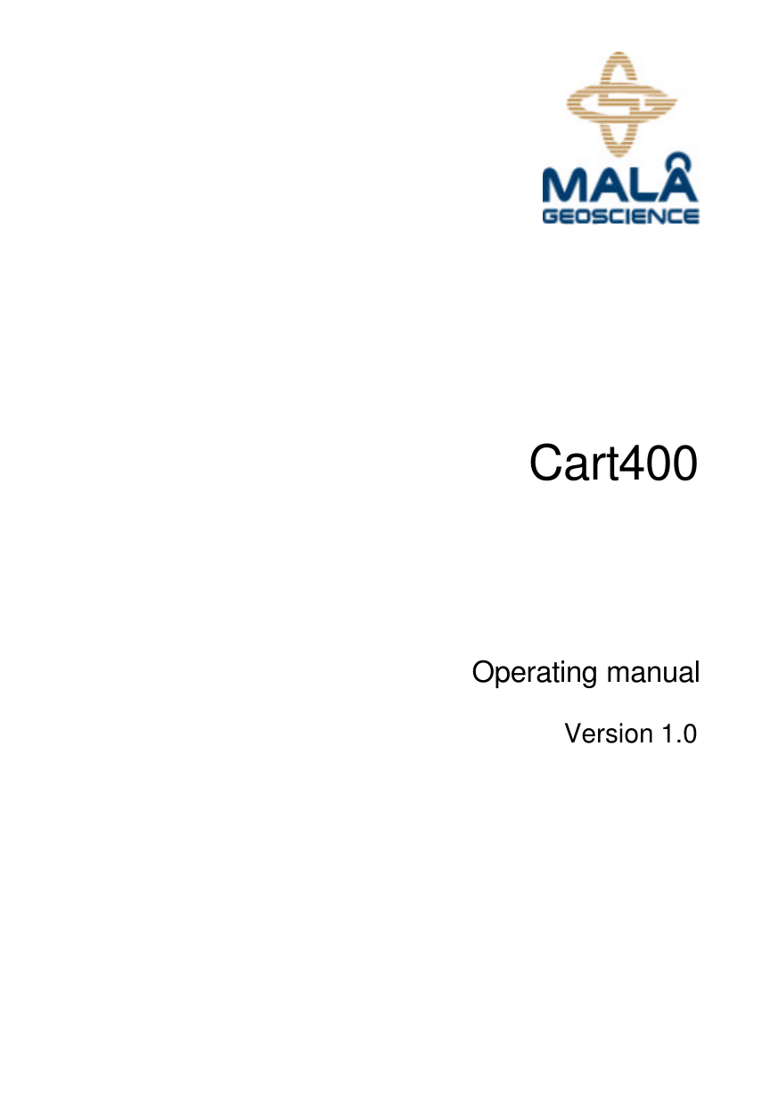        Cart400       Operating manual  Version 1.0     
