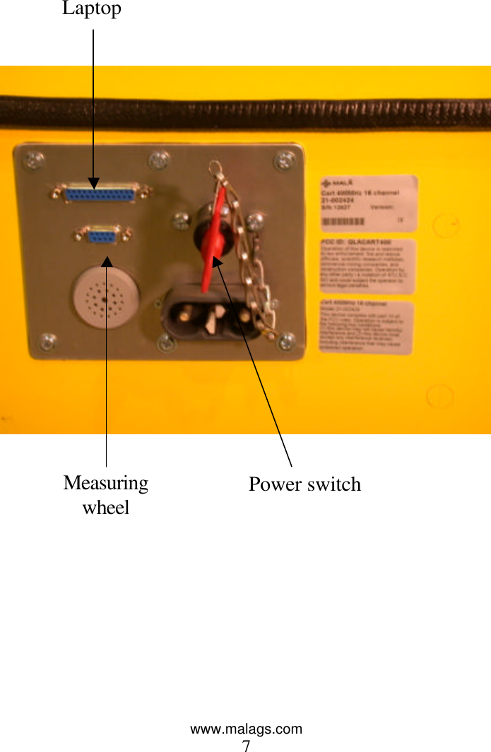 www.malags.com 7          Laptop Measuring wheel Power switch 