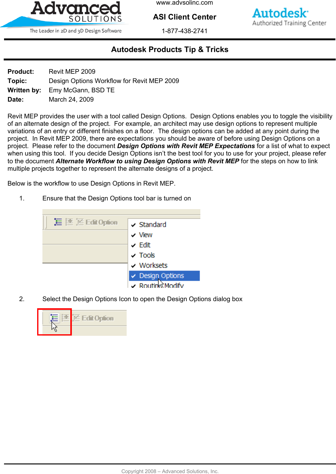 Page 1 of 5 - Design Options Workflow For Revit MEP 2009  032409