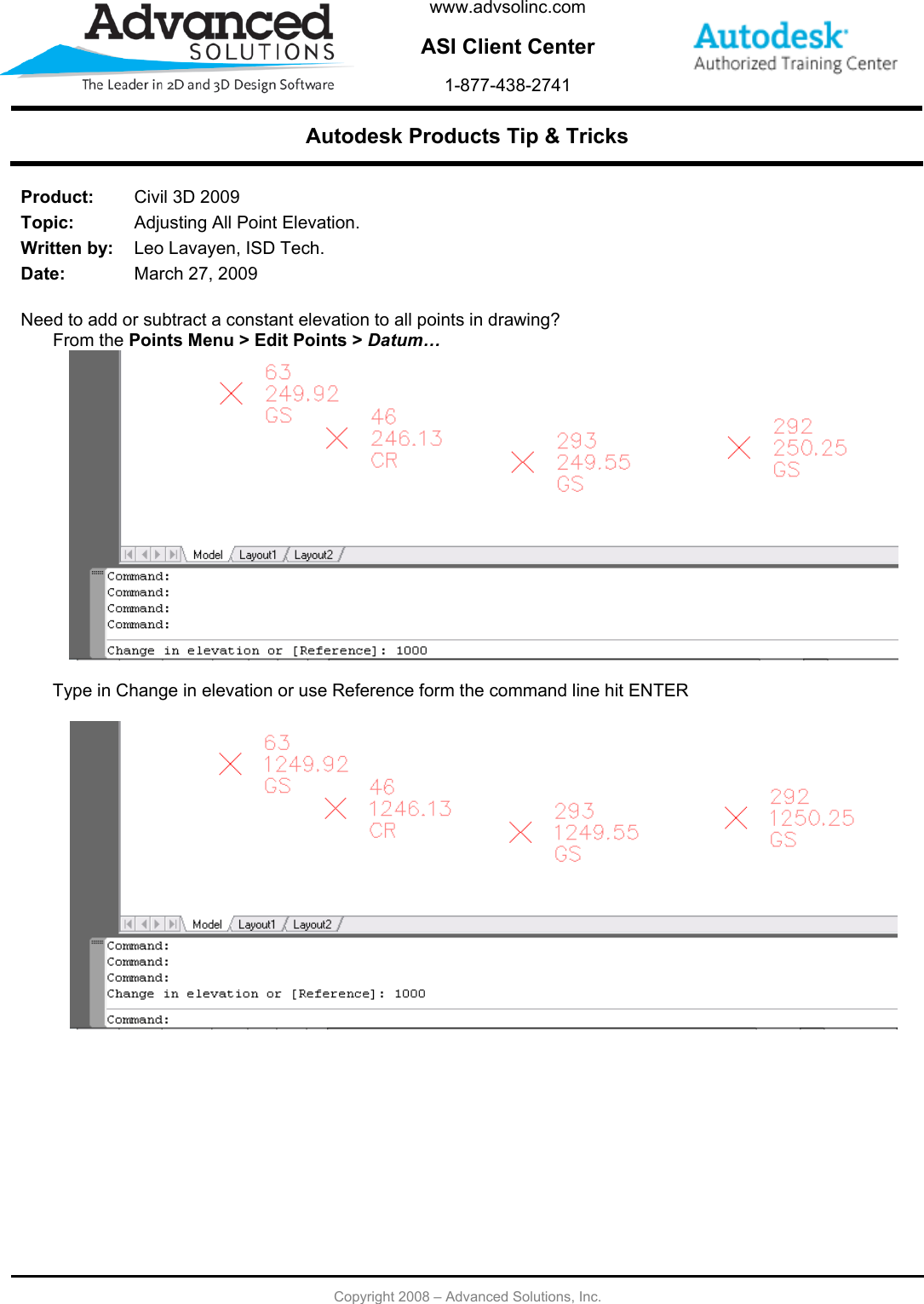 Page 1 of 1 - Adjusting All Point Elevation.  032709 Elevation
