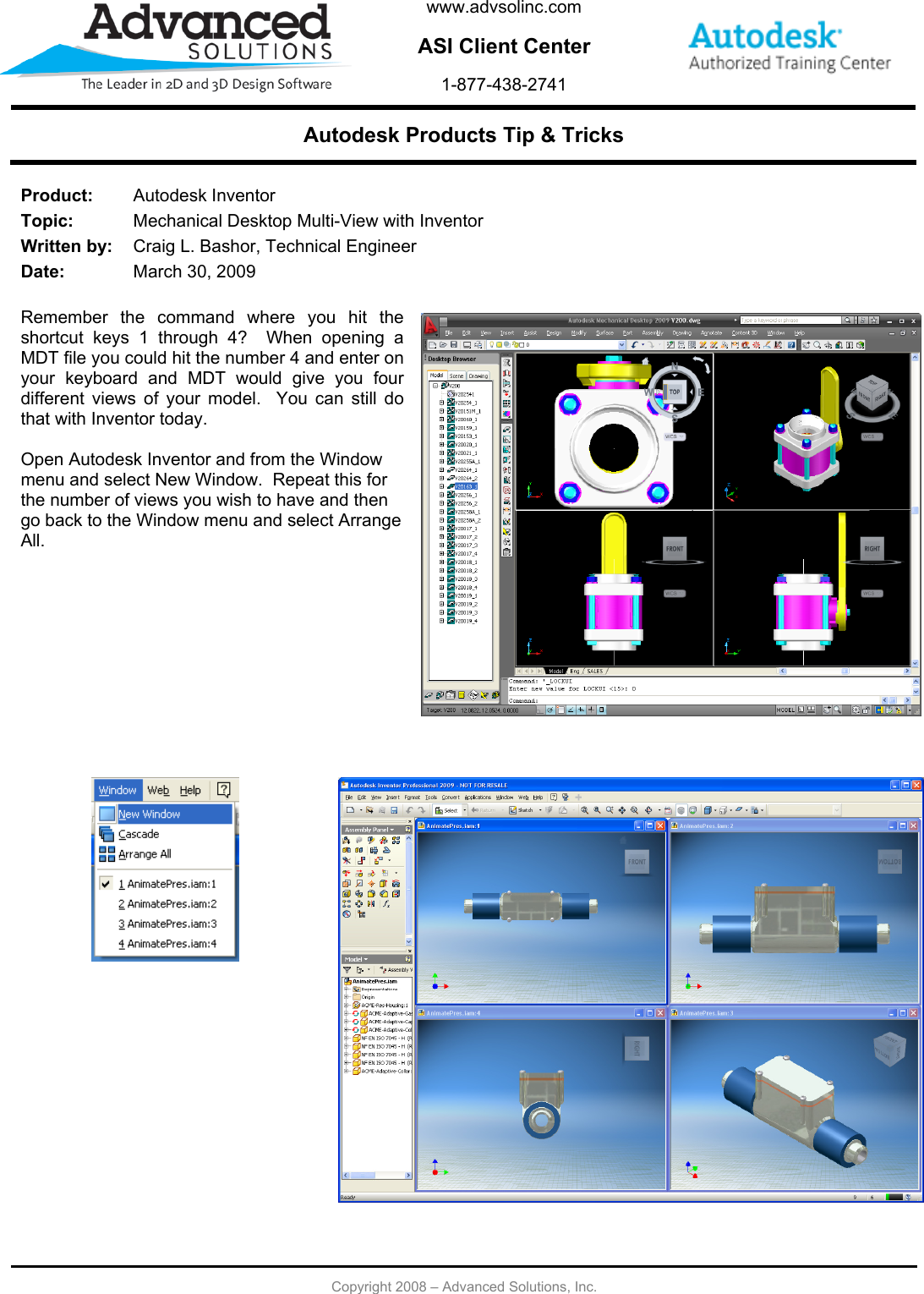 Page 1 of 1 - Mechanical Desktop Multi-View With Inventor  033009 Multi View