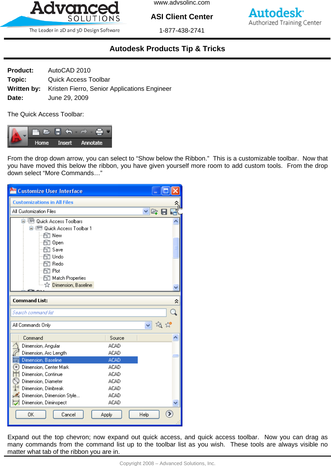 Page 1 of 1 - Quick Access Toolbar  062909