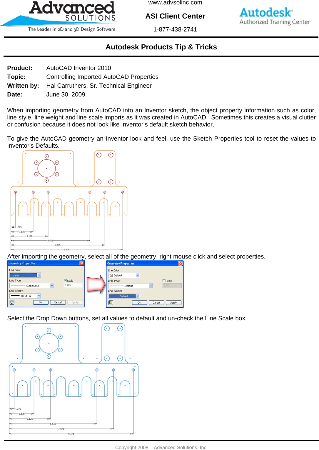 Page 1 of 1 - Controlling Imported AutoCAD Properties  063009 Auto CADProperties