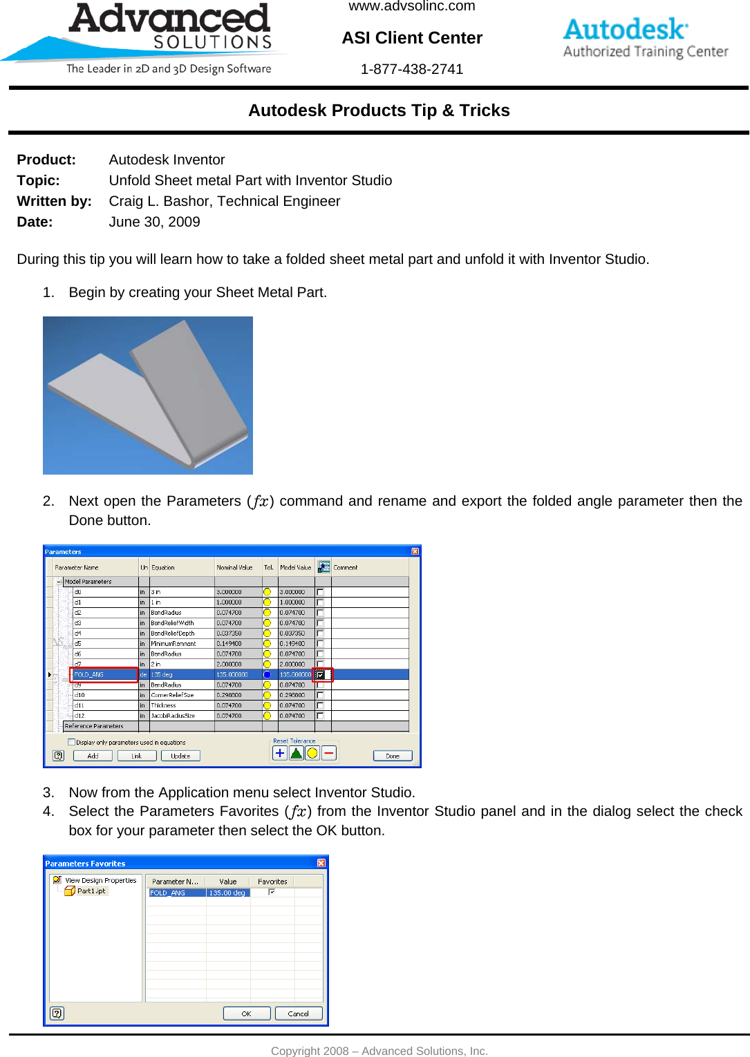 Page 1 of 2 - Unfold Sheet Metal Part With Inventor Studio 063009
