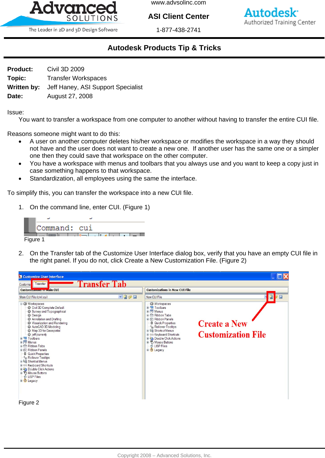 Page 1 of 5 - Transfer Workspaces  082708