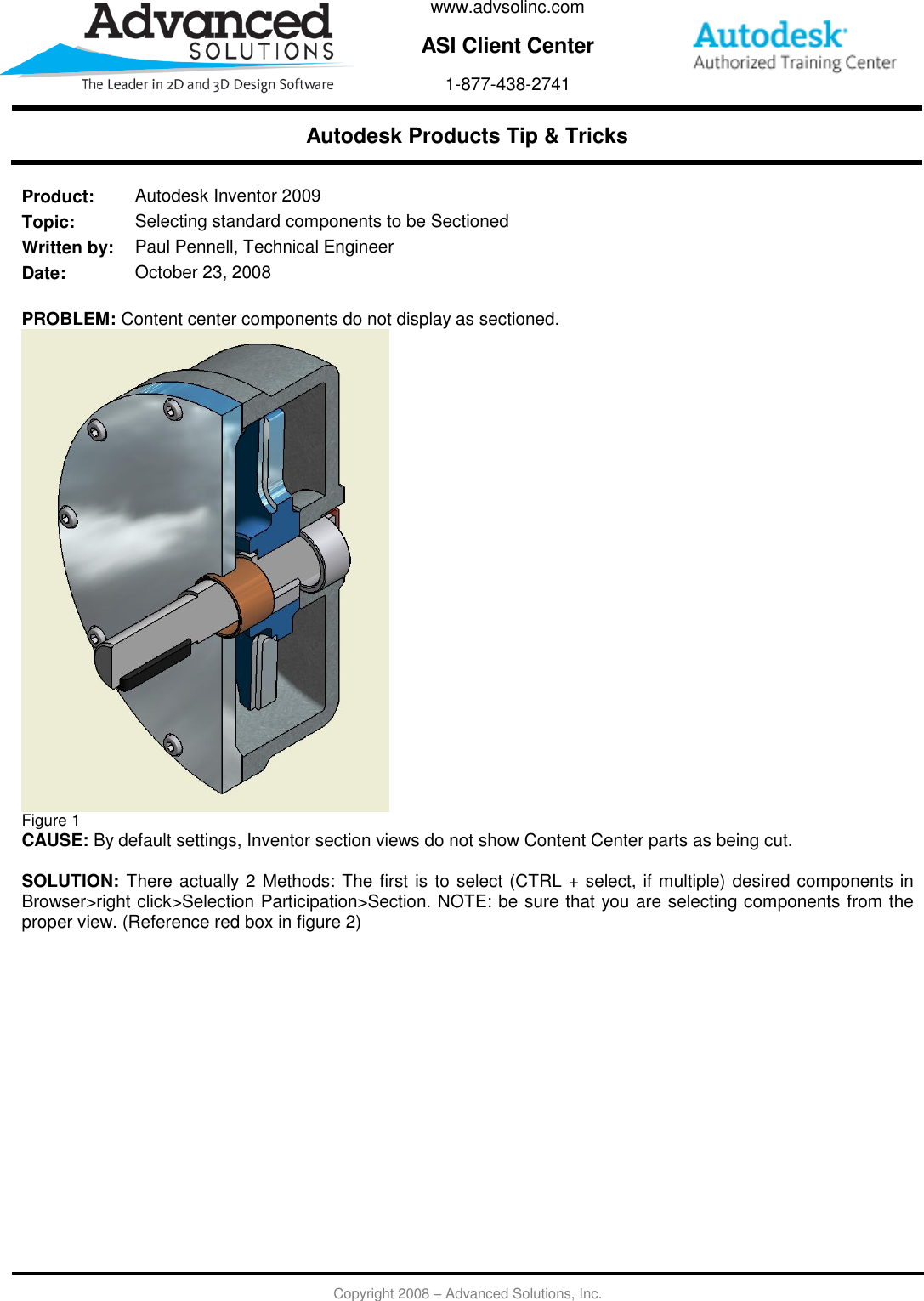 Selecting Standard Components To Be Sectioned 102308