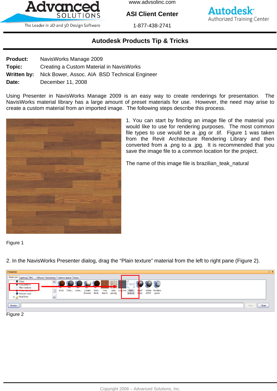Page 1 of 4 - Creating A Custom Material In NavisWorks  121108 Navis Works