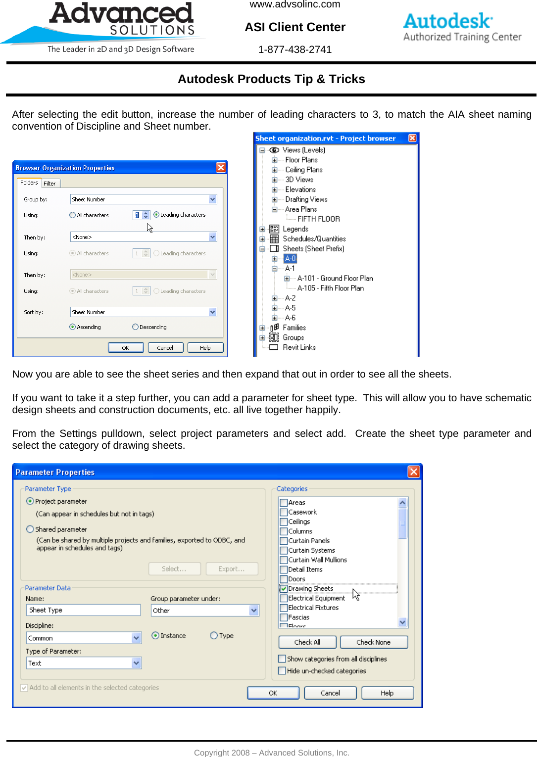 Sheet Organization In The Project Browser 121908