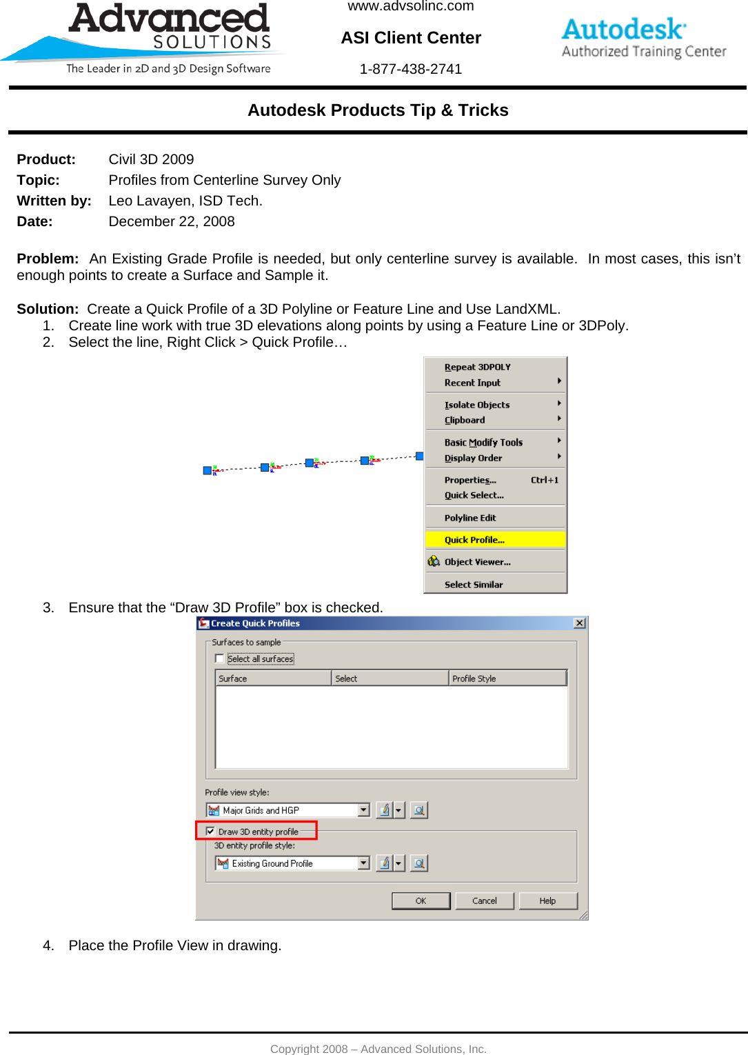 Page 1 of 3 - Profiles From Centerline Survey Only  122208