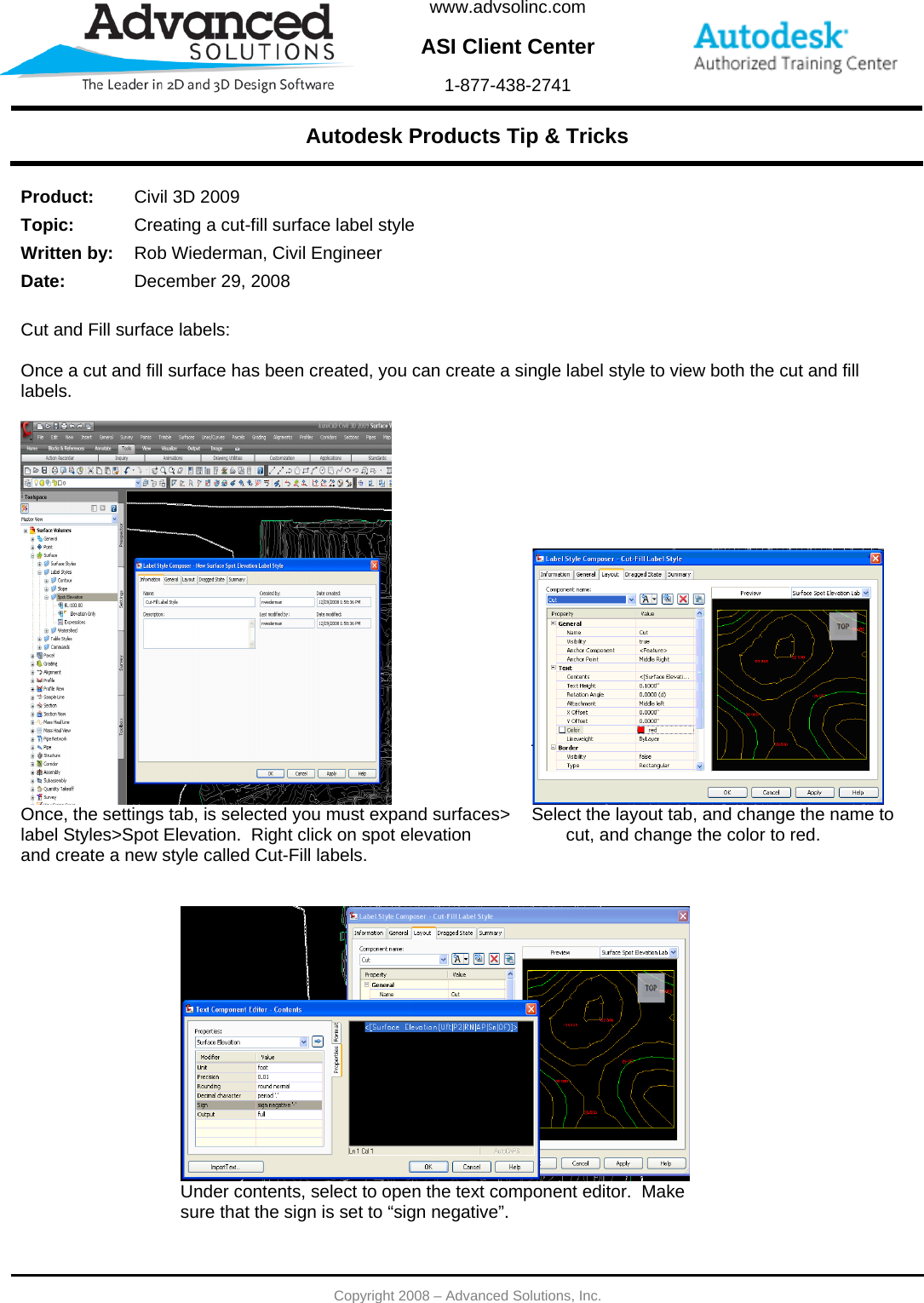 Page 1 of 3 - Creating A Cut-fill Surface Label Style 122908 Cut Fill