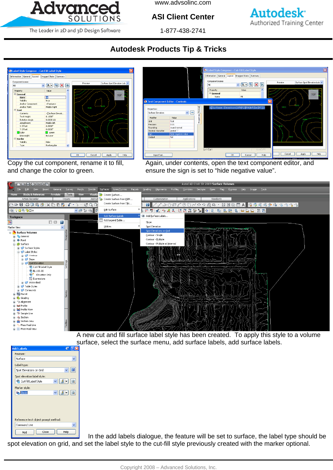 Page 2 of 3 - Creating A Cut-fill Surface Label Style 122908 Cut Fill