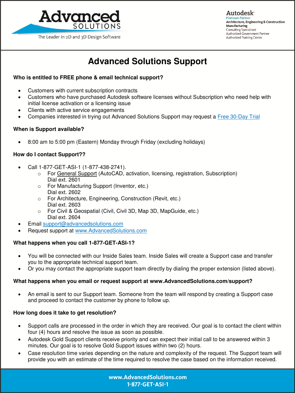 Page 1 of 1 - Advanced Solutions Support