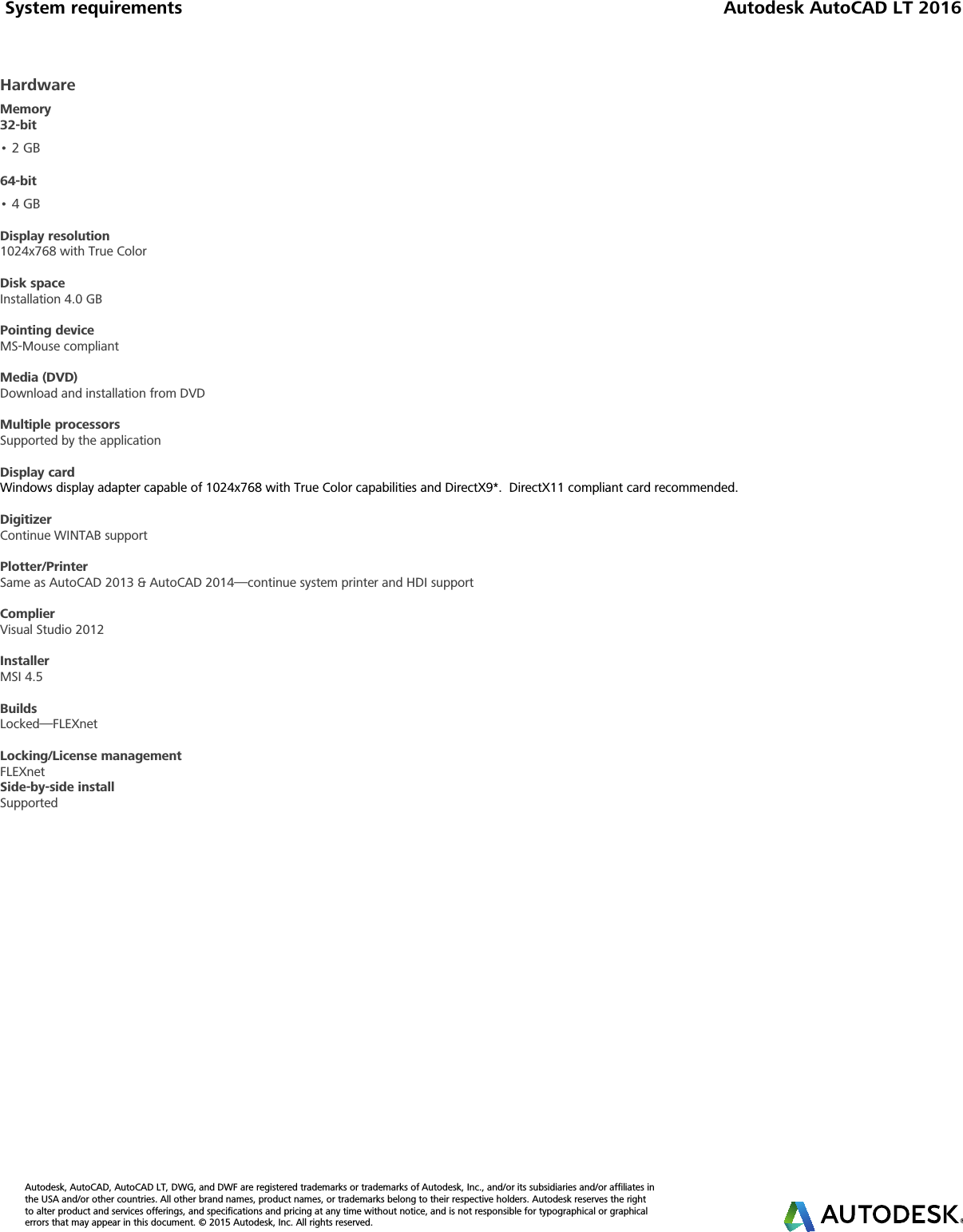 Page 2 of 3 - Autocad-lt-2016-system-requirements-enx  Auto CAD LT 2016 System Requirements