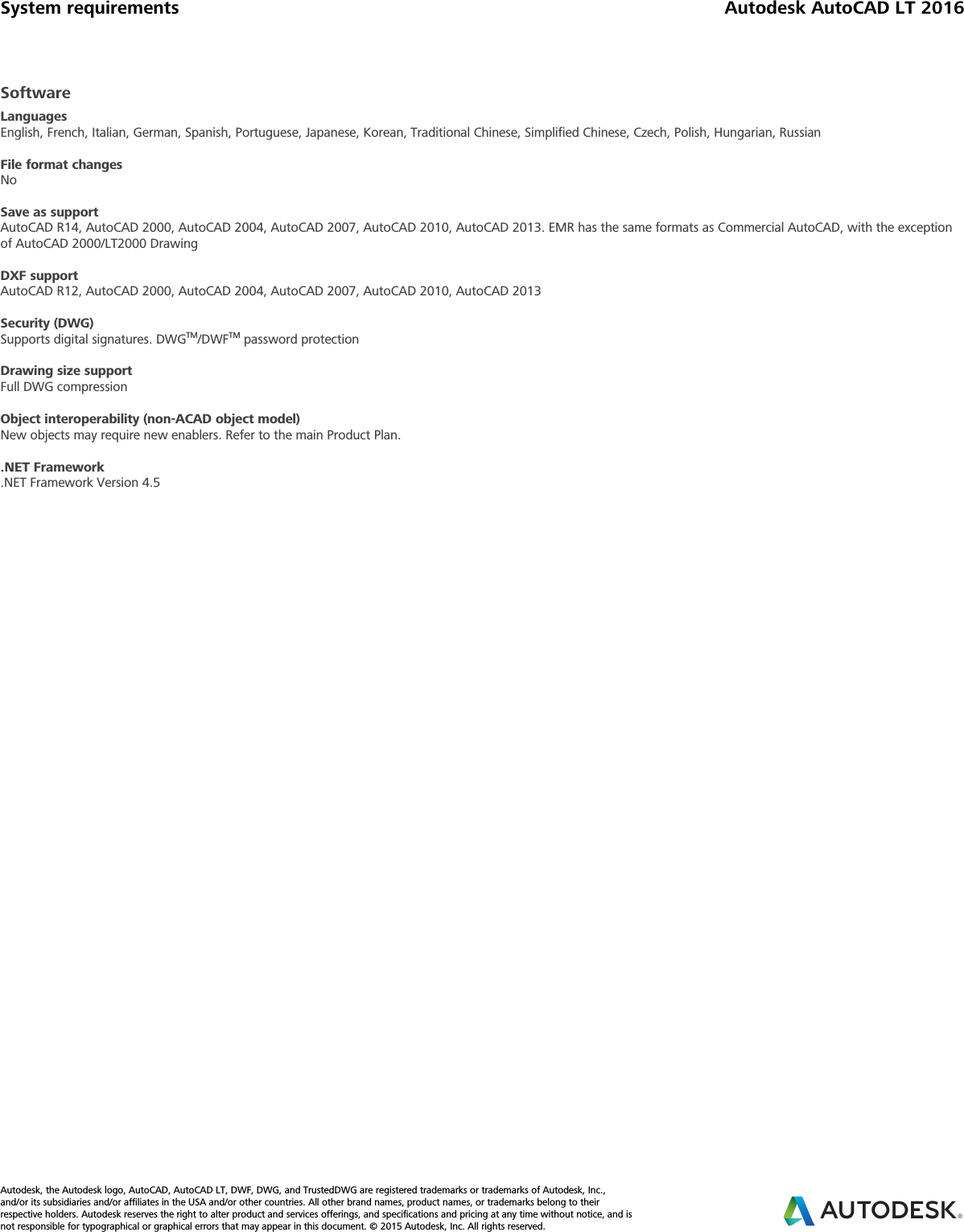 Page 3 of 3 - Autocad-lt-2016-system-requirements-enx  Auto CAD LT 2016 System Requirements