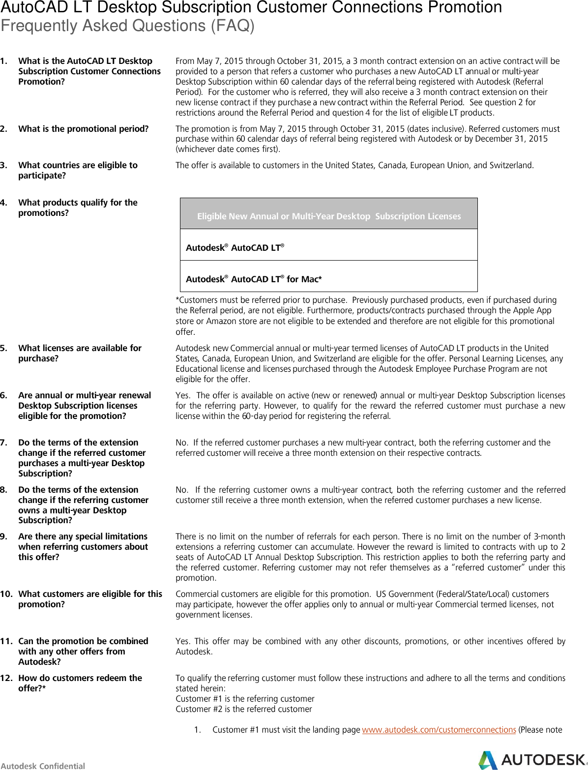 Page 1 of 2 - Auto CAD LT Customer Connections Promo