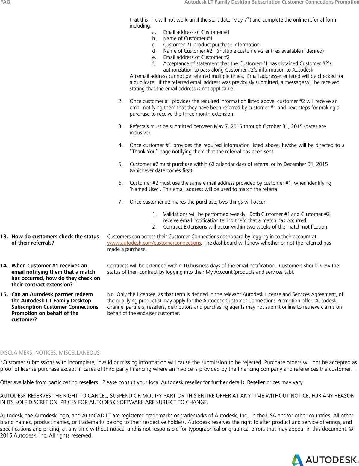 Page 2 of 2 - Auto CAD LT Customer Connections Promo