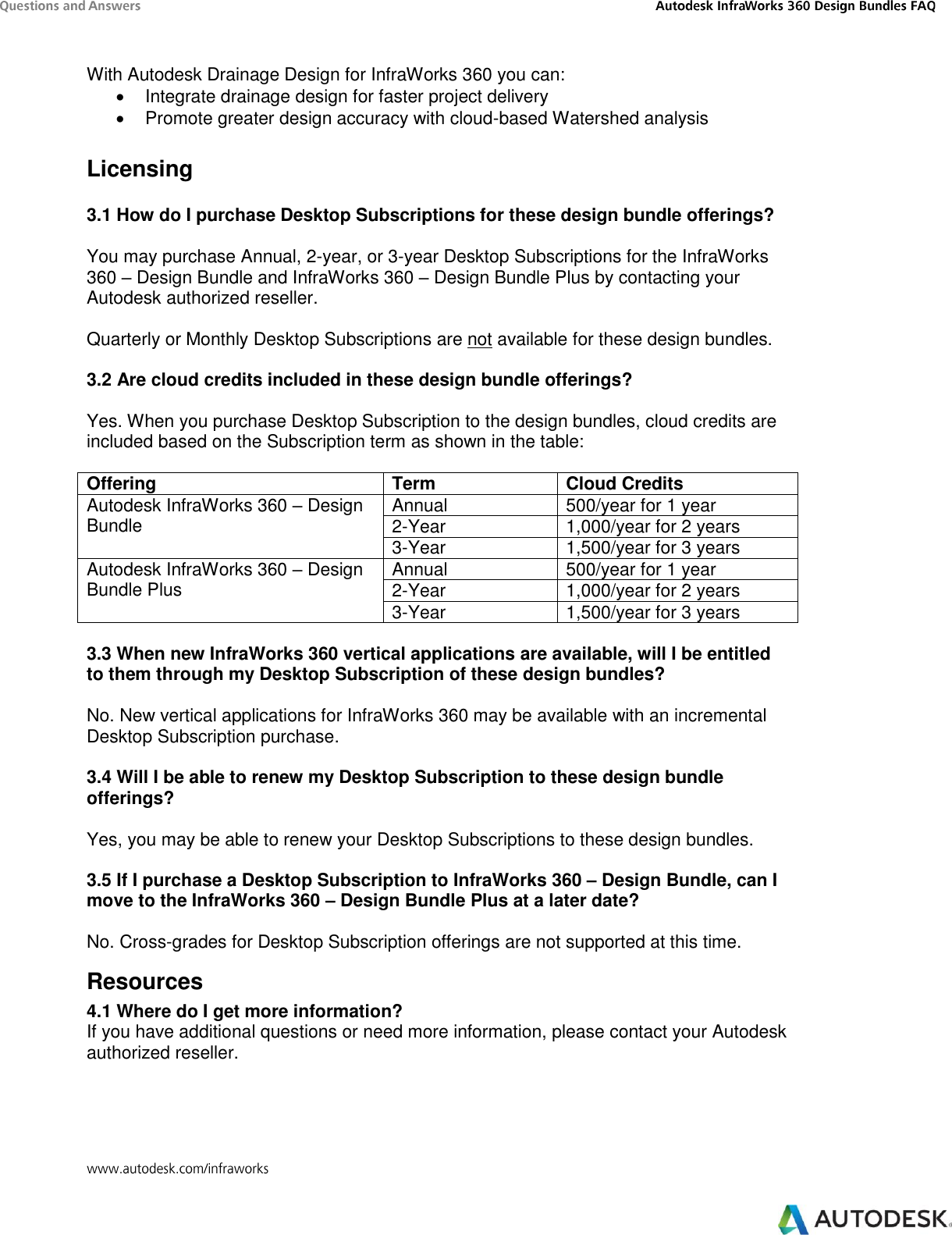 Page 4 of 5 - Infraworks 360 Design Bundles FAQ