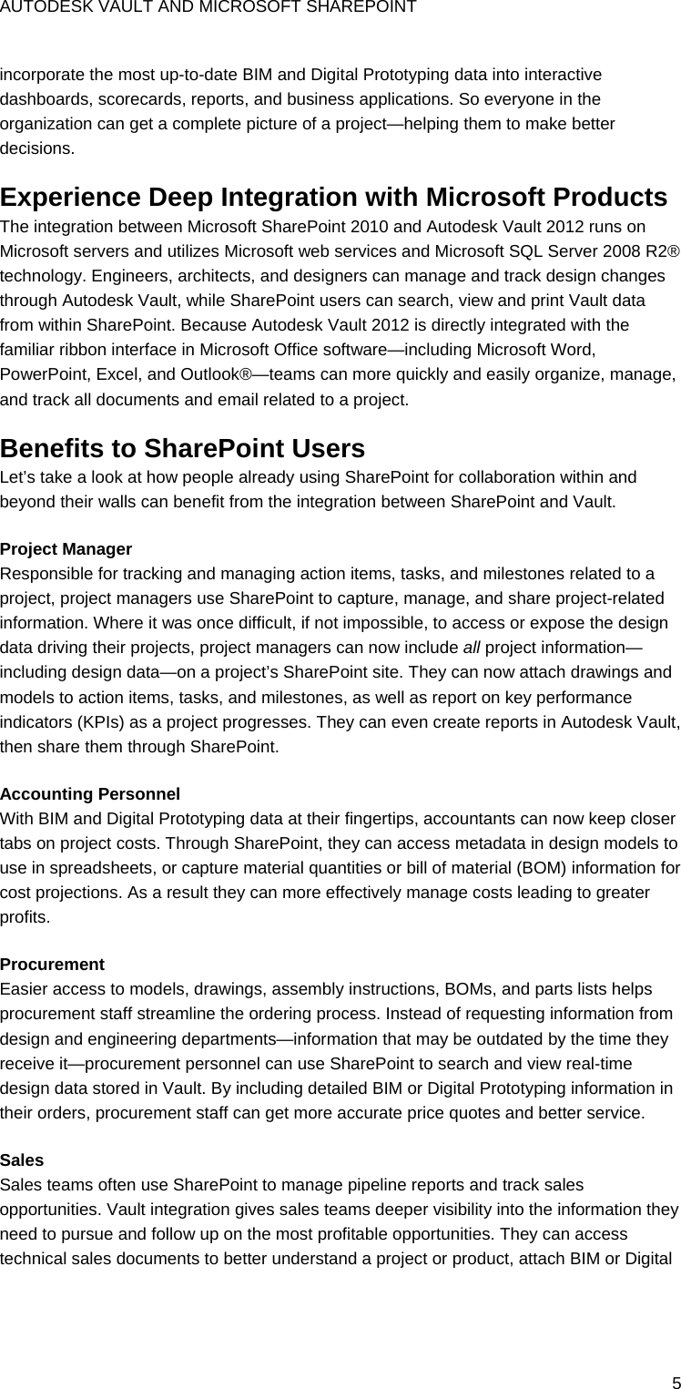 Page 5 of 9 - Whitepaper_Autodesk_Vault_Integration_with_Microsoft_Sharepointx  Wp Msd Vault And Sharepoint Integration