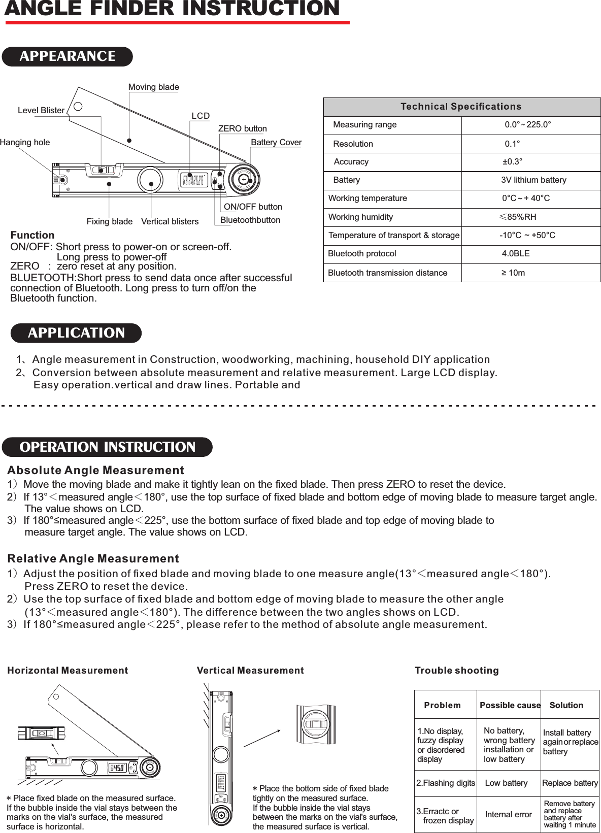 Guilin Gemred Sensor Technology GR2306 Angle Finder User Manual 1