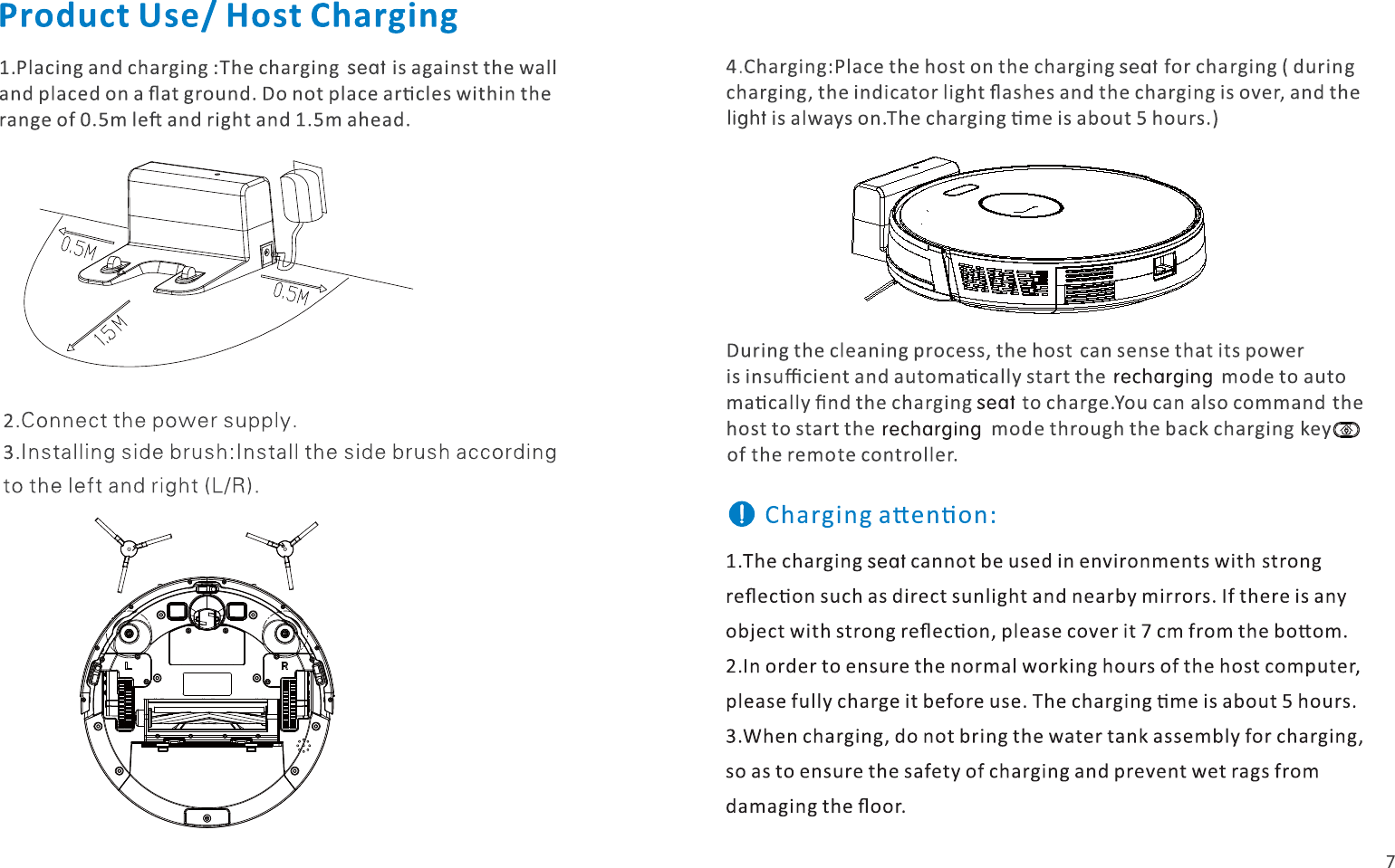 Page 7 of Guizhou Fortuneship Technology E40W Smart Robot Vacuum User Manual                      1