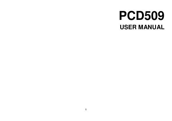 1 PCD509 USER MANUAL            