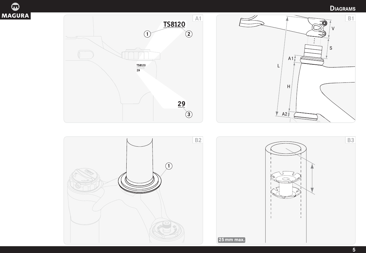 DIAGRAMSENGLISH5A2A1HSVLB125 mm max.B3B21A1213