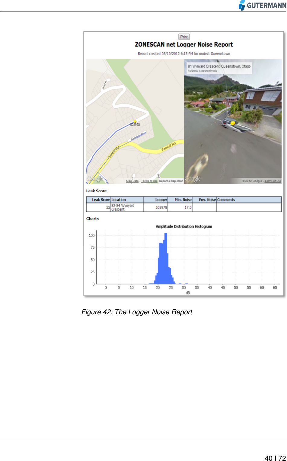          40 I 72   Figure 42: The Logger Noise Report    