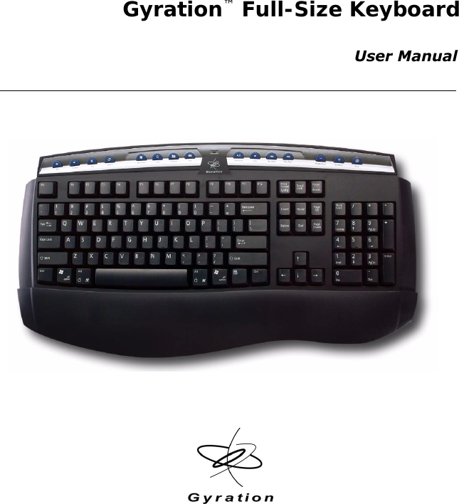 Gyration Full Size Keyboard Users Manual Desktop Keyboard_Rev A