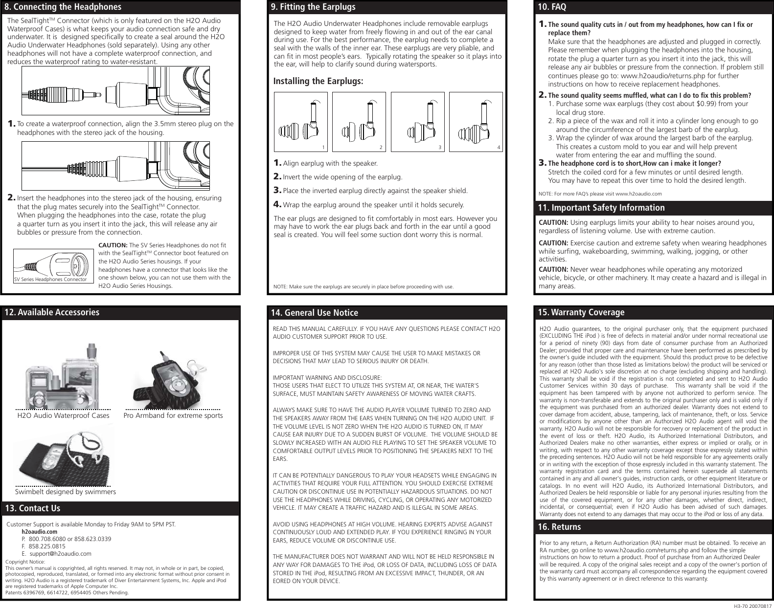 Page 4 of 4 - H2O-Audio H2O-Audio-H3-5A1-Users-Manual- S9-75_20071012  H2o-audio-h3-5a1-users-manual