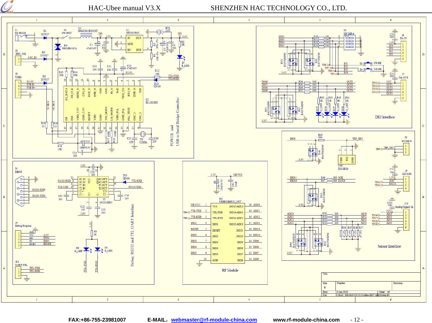  HAC-Ubee manual V3.X              SHENZHEN HAC TECHNOLOGY CO., LTD. FAX:+86-755-23981007        E-MAIL：webmaster@rf-module-china.com      www.rf-module-china.com    - 12 -  